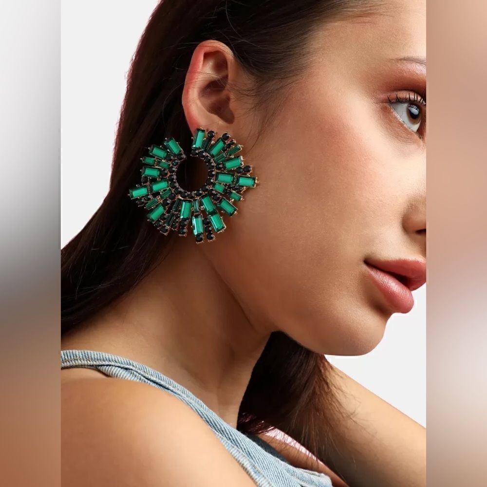 Crystal hoop earrings N874